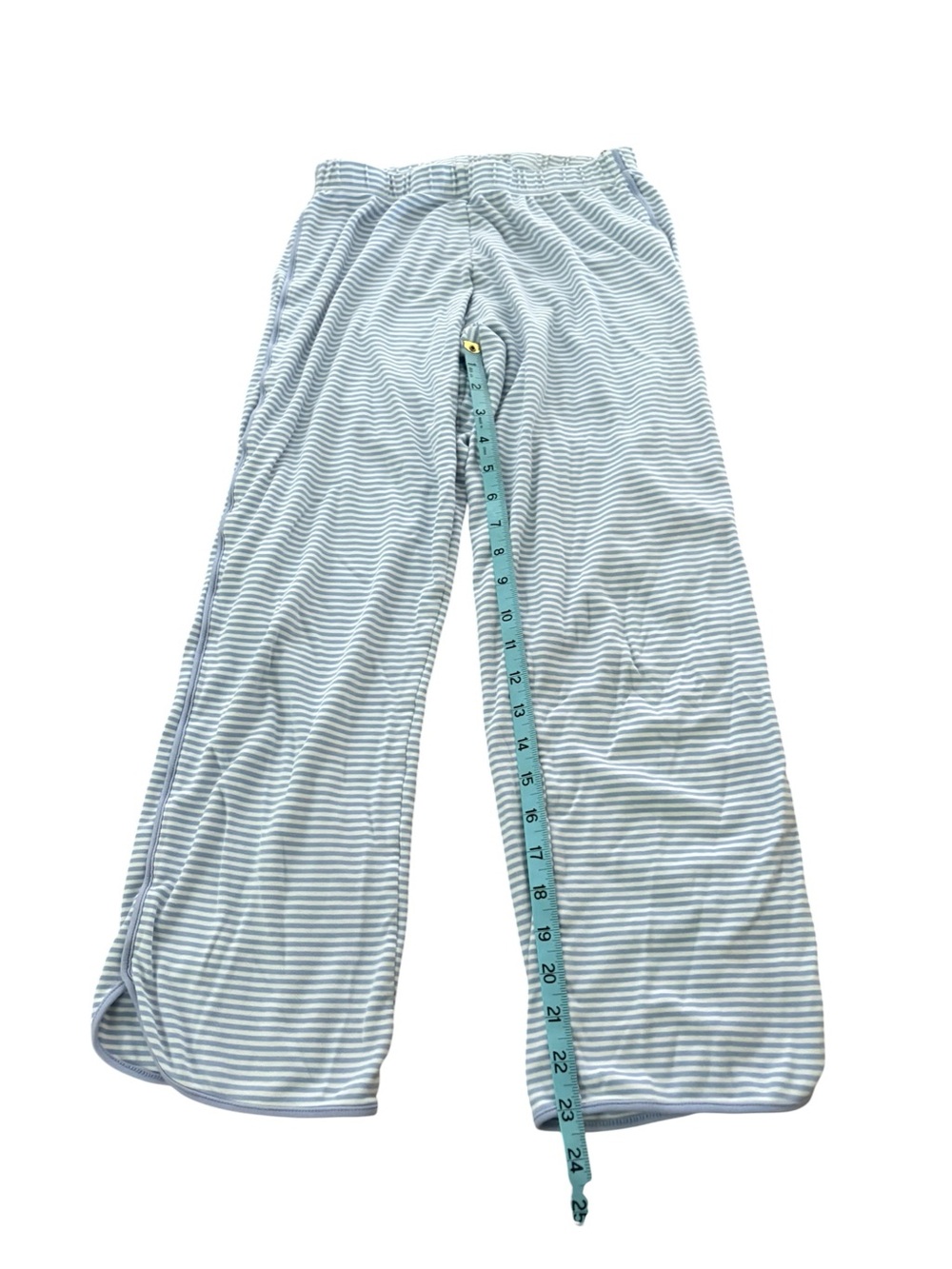 Striped Light Blue and White Women's Pajama Pants